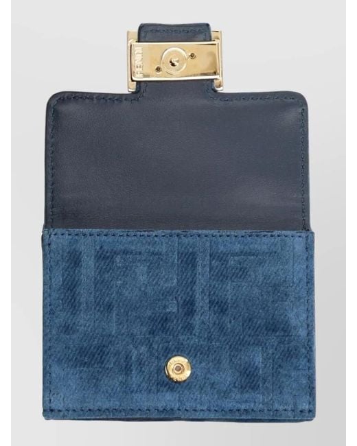 Fendi Blue Micro Trifold Baguette Keyring