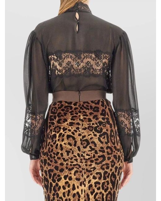 Dolce & Gabbana Multicolor Silk Turtleneck Blouse