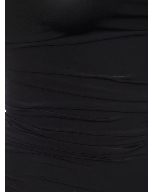 Wolford Blue Sheer Draped Midi Dress