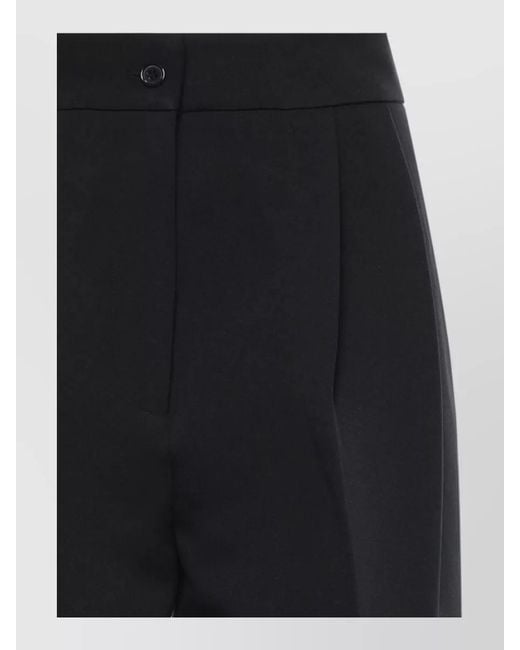 Frankie Shop Black Doyer High Waist Pleated Wide Leg Trousers