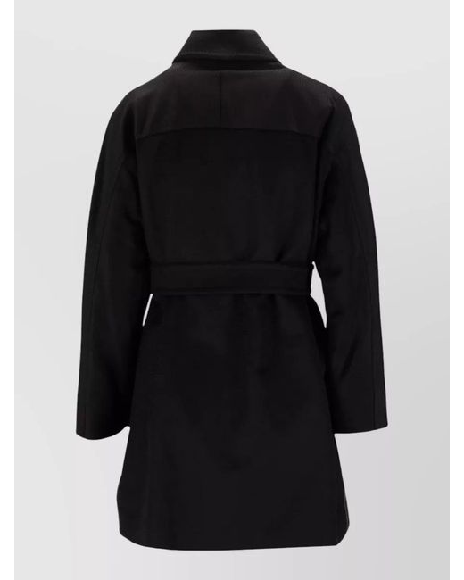 Max Mara Black Camel Hair Single Breasted Coat