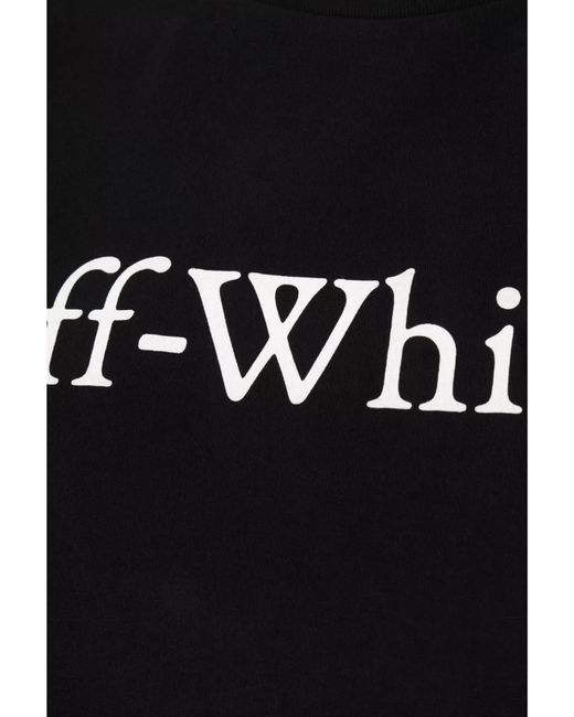 Off-White c/o Virgil Abloh Black Cotton Logo Print Crew Neck Short Sleeve T-Shirt