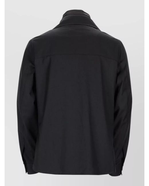 Moorer Black Jacket Collared Design Long Sleeves Pockets for men