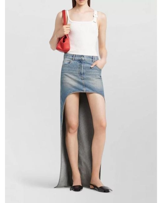 Courreges Blue Denim High-Rise Cutout Skirt