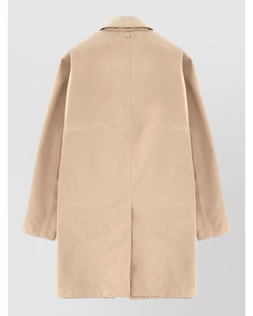 Herno Natural Long Collared Jacket Featuring Side Pockets for men