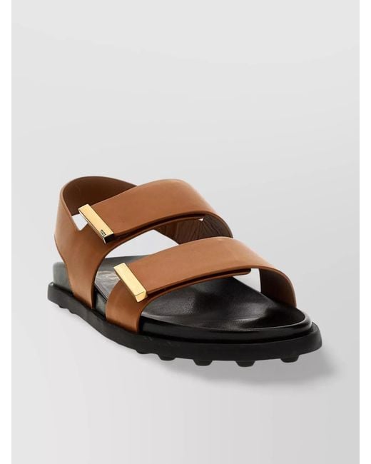 Tod's Brown Leather Slingback Sandals