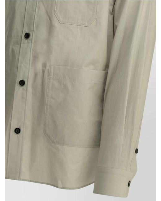 Sacai Natural Casual Shirt Point Collar Chest Pocket for men