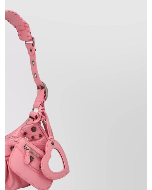 Balenciaga Pink Le Cagole Xs Leather Shoulder Bag