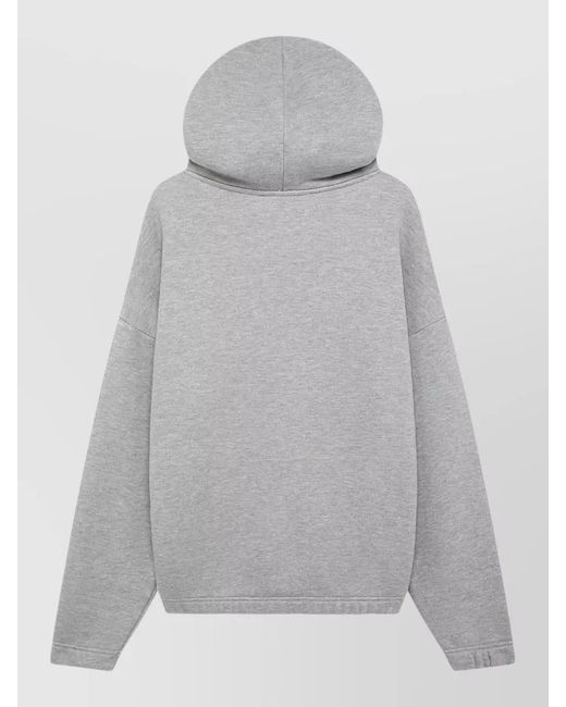 Autry Gray Loose Fit Hooded Sweatshirt Zip Front for men