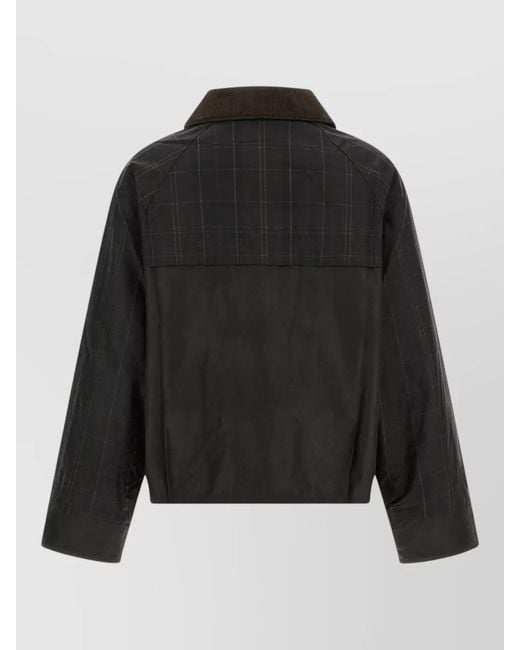 Barbour Black Tartan Spey Jacket Contrast Collar Plaid
