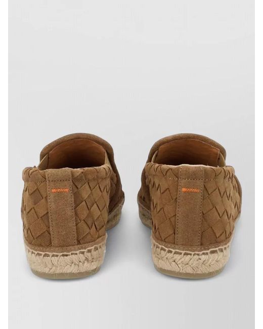 Castaner Brown Espadrilles Woven Design Round Toe Rubber Sole for men