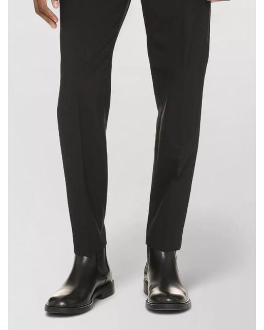 Department 5 Black Wool Blend Trousers Belt Loops Pockets for men