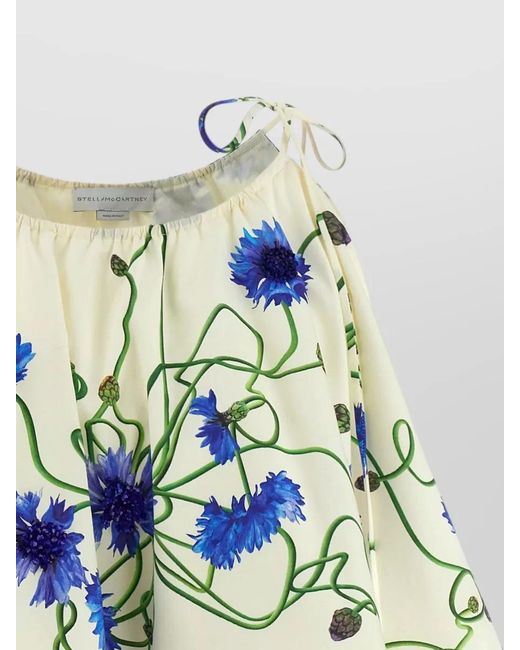 Stella McCartney Blue Fiordaliso Skirt Floral Tie Strap Design