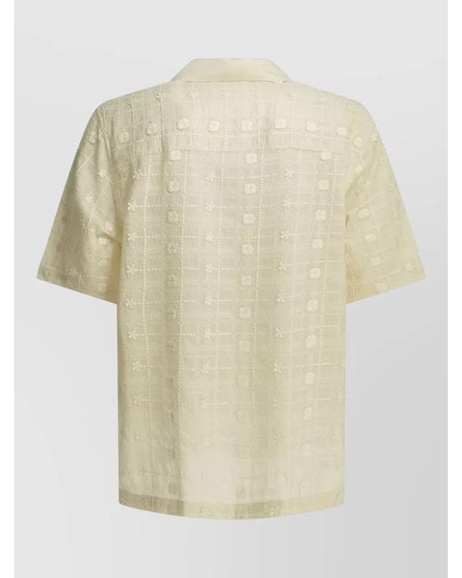 NN07 Natural Ben Short Sleeve Collared Textured Shirt for men