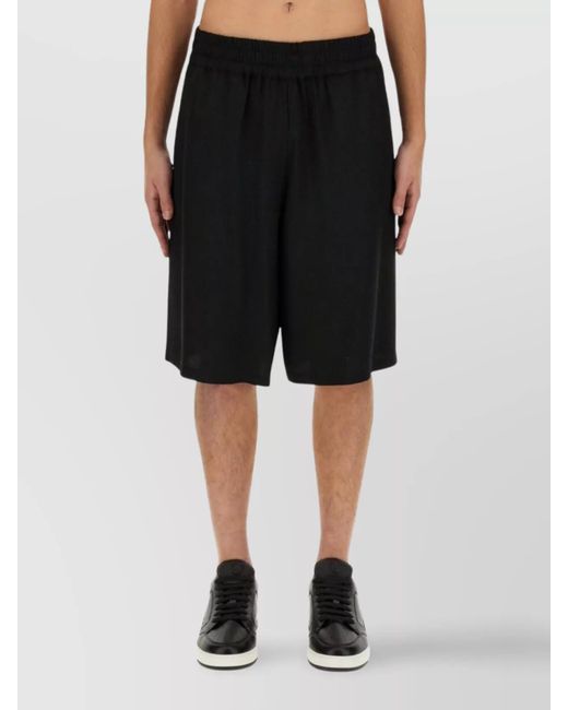 Moschino Black Logo-Print Bermuda Shorts for men