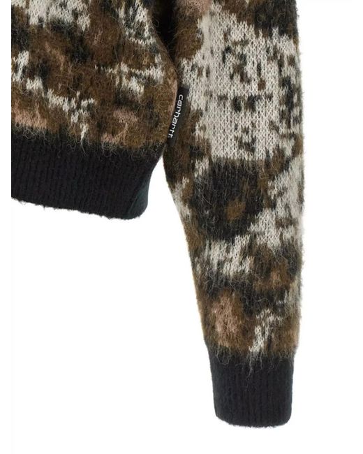 Carhartt Black Textured Knit V-Neck Long Sleeve Cardigan
