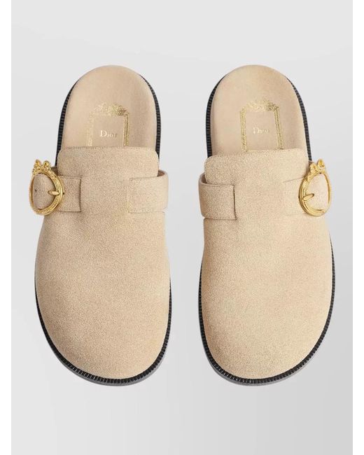 Dior White Flat Mules