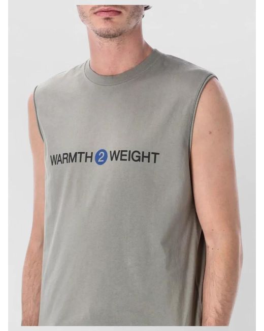 Roa Gray Sleeveless Crew Neck T-Shirt Printed Front for men