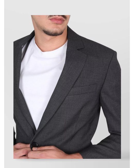 Aspesi Blue Single-Breasted Virgin Wool Blazer for men