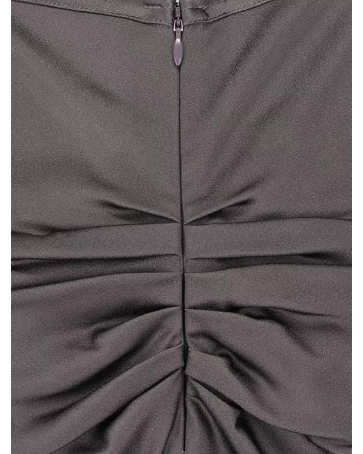 Victoria Beckham Gray Midi Skirt Knee Length Asymmetric Hem Ruched