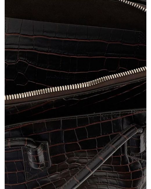 The Attico Black Medium Leather Shoulder Bag
