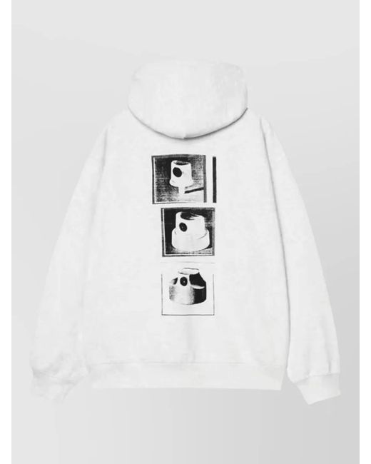 Carhartt White Logo Hoodie Silk Nylon Blend for men