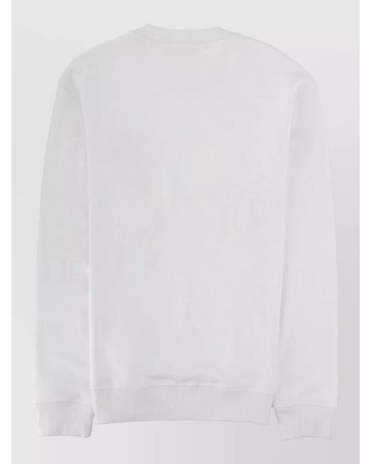 Versace Jeans Couture White Logo Sweater Cuffs And Structured Hem for men