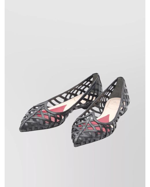 Roger Vivier Metallic Leather Multistrap Ballerina Shoes