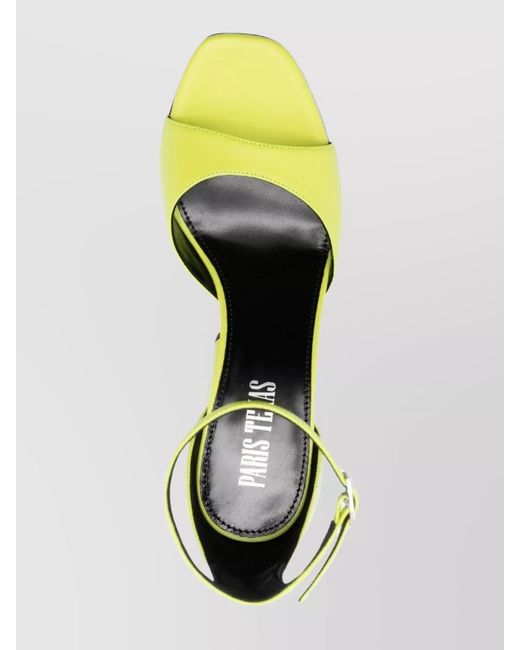 Paris Texas Yellow Leather Block-Heel Sandals