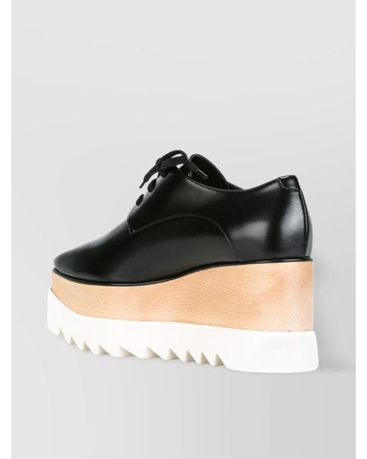 Stella McCartney Black Faux Leather Elyse Platform Sneakers