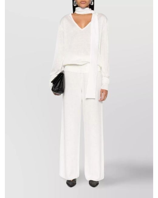 Fabiana Filippi White Silk Linen Knitted Top