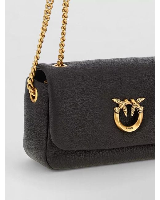 Pinko White Love Clutch Crossbody Bag Chain Strap
