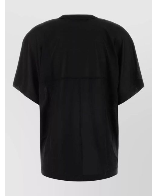 Carven Black Silk Oversized T Shirt Crew Neck