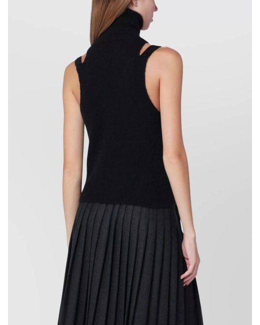 Roberto Collina Black Cashmere Blend Turtleneck Top