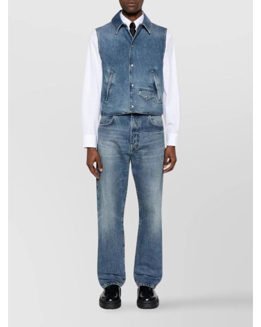 Givenchy Blue Denim Sleeveless Jacket for men