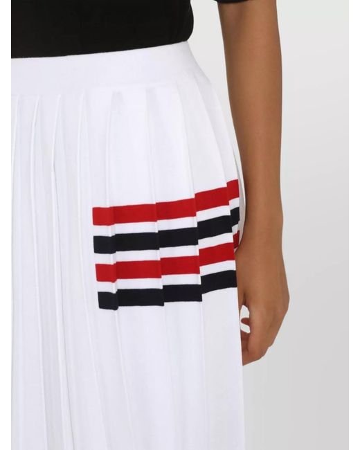Thom Browne White Pleated Knitted Skirt