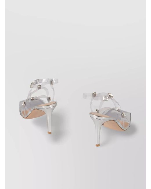 Gianvito Rossi Natural Crystal Embellished Pvc Heeled Sandals