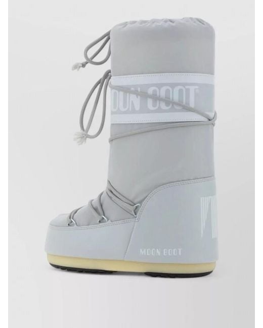 Moon Boot Gray Padded Knee High Platform Waterproof Boots