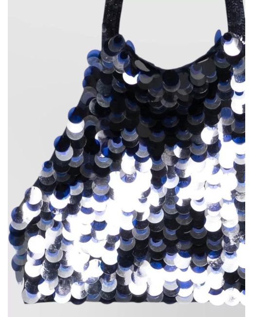 P.A.R.O.S.H. Blue Halterneck Sequin Top Tie Detail