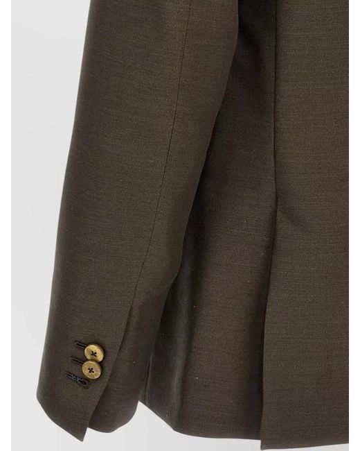 Maurizio Miri Green Wool Silk Double-Breasted Blazer for men
