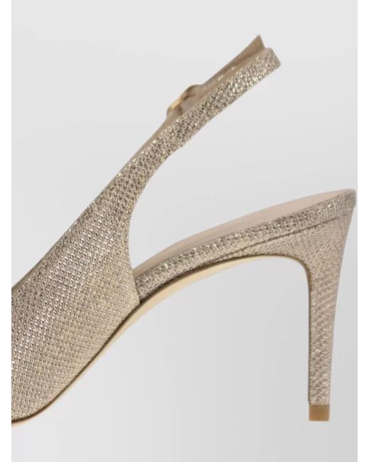 Stuart Weitzman Natural Lace Slingback Pumps Pointed Toe Stiletto