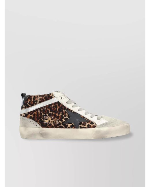 Golden Goose Deluxe Brand Multicolor Leather Leopard-Print High-Top Sneakers