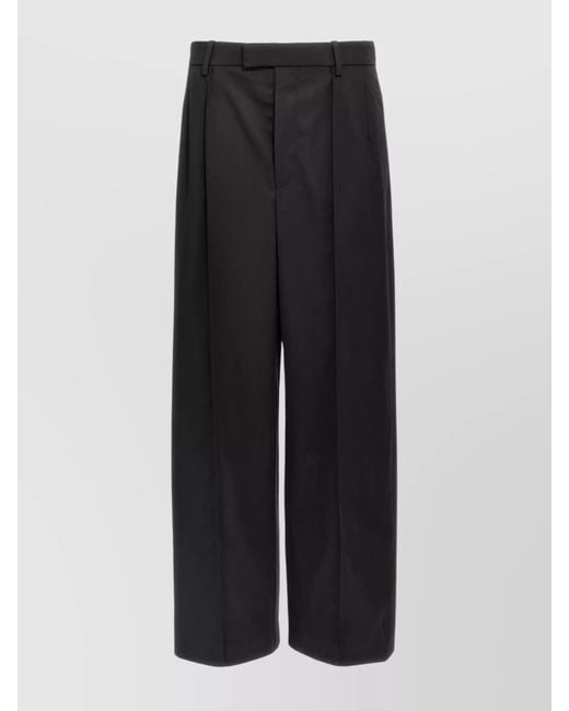 Wardrobe NYC Black Wool Wide-Leg Trousers