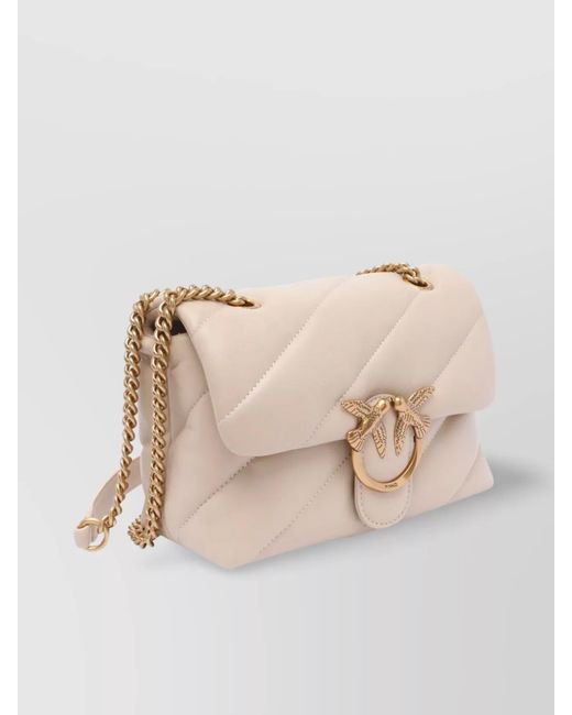Pinko Natural Love Bag Puff Mini Leather Quilted Shoulder Bag