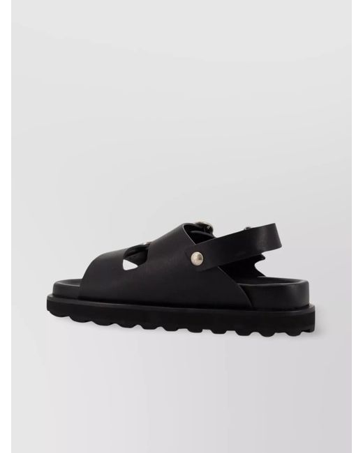 Jil Sander Black Leather Sandals for men