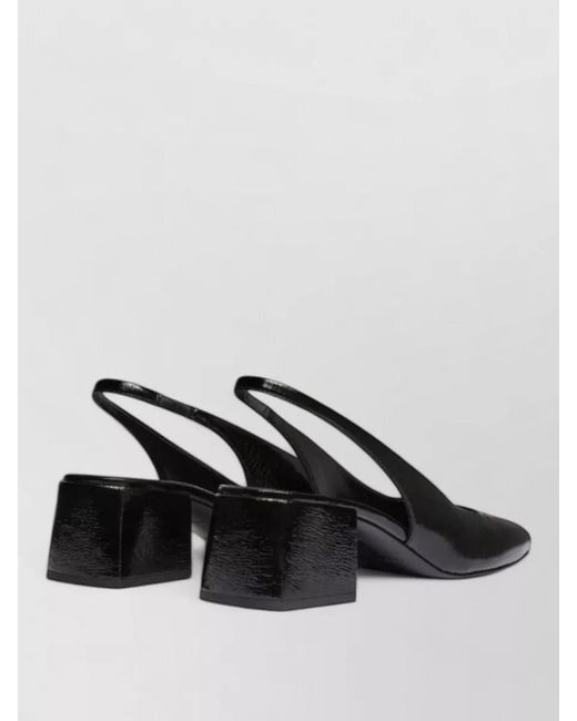 Courreges Black Heritage Slingback Pumps Block Heel Square Toe