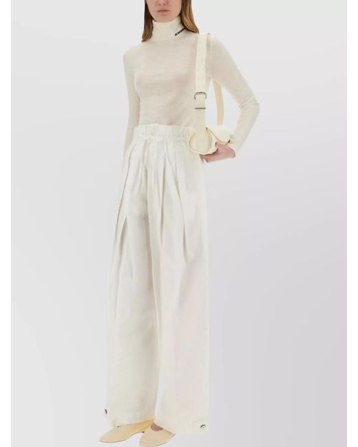 Jil Sander White Oversized Wide-Leg Trousers
