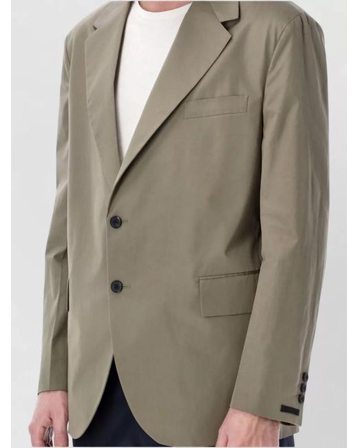 Prada Natural Poplin Blazer Regular Fit Notch Lapel for men
