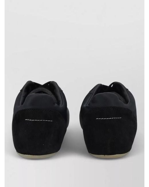 MM6 by Maison Margiela Black Lace Up Low Top Shoes Rubber Sole
