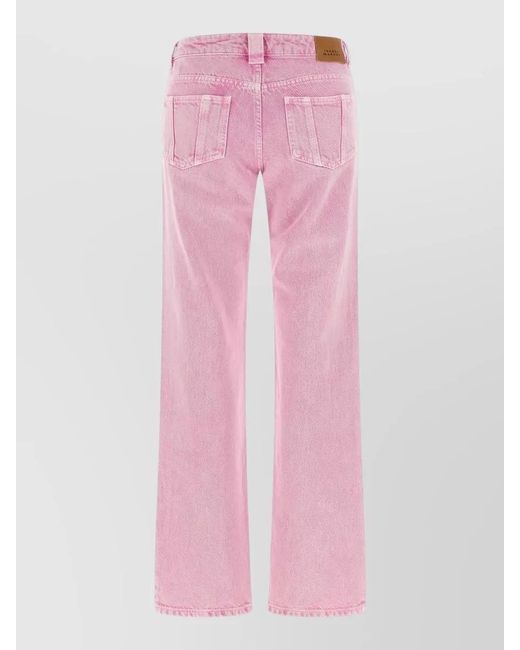 Isabel Marant Pink Denim Straight-Leg Jeans